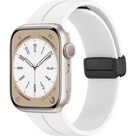 Microsonic Apple Watch Series 8 45 mm Ribbon Line Beyaz Kordon