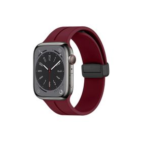 Microsonic Apple Watch Series 8 45 mm Ribbon Line Bordo Kordon