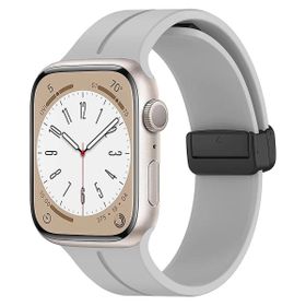 Microsonic Apple Watch Series 8 45 mm Ribbon Line Gri Kordon