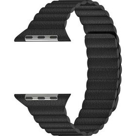 Microsonic Apple Watch Series 8 45 mm Siyah Twist Leather Loop Kordon