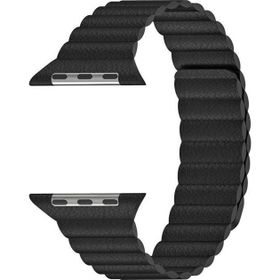 Microsonic Apple Watch Series 8 45 mm Siyah Twist Leather Loop Kordon