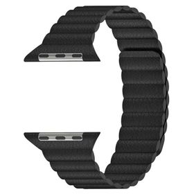 Microsonic Apple Watch Series 9 41 mm Twist Leather Loop Siyah Kordon