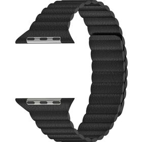 Microsonic Apple Watch Series 9 41 mm Twist Leather Loop Siyah Kordon