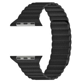 Microsonic Apple Watch Series 9 41 mm Twist Leather Loop Siyah Kordon