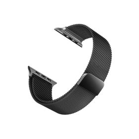 Microsonic Apple Watch Series 9 45 mm Milanese Loop Siyah Kordon