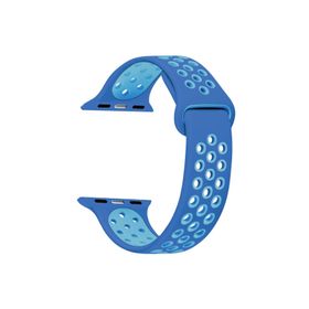 Microsonic Apple Watch Series 9 45 mm Rainbow Sport Band Mavi Turkuaz Kordon