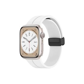 Microsonic Apple Watch Series 9 45 mm Ribbon Line Beyaz Kordon