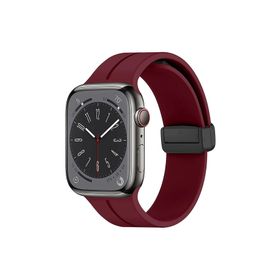Microsonic Apple Watch Series 9 45 mm Ribbon Line Bordo Kordon