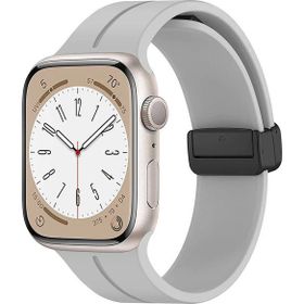 Microsonic Apple Watch Series 9 45 mm Ribbon Line Gri Kordon