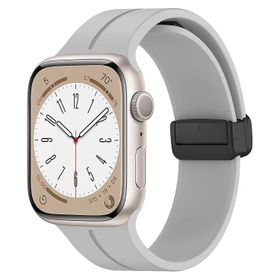 Microsonic Apple Watch Series 9 45 mm Ribbon Line Gri Kordon