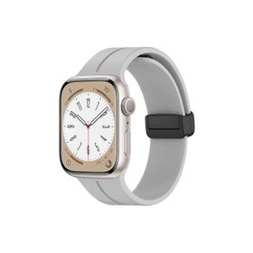 Microsonic Apple Watch Series 9 45 mm Ribbon Line Gri Kordon