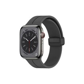 Microsonic Apple Watch Series 9 45 mm Ribbon Line Koyu Gri Kordon