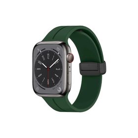 Microsonic Apple Watch Series 9 45 mm Ribbon Line Koyu Yeşil Kordon