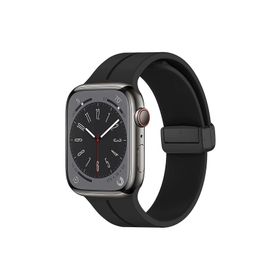 Microsonic Apple Watch Series 9 45 mm Ribbon Line Siyah Kordon