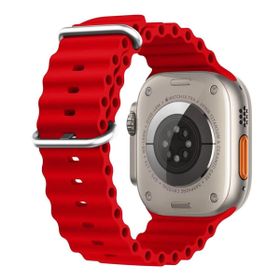 Microsonic Apple Watch Series 9 Ocean Band Kırmızı 41 mm Kordon