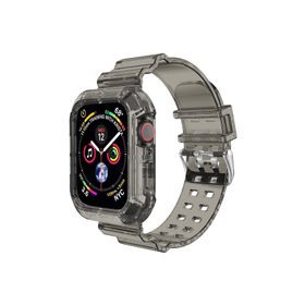 Microsonic Apple Watch Series 9 Transparent Clear Band Siyah 41 mm Kordon