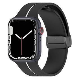 Microsonic Apple Watch Ultra 2 Ribbon Line Siyah Beyaz Kordon