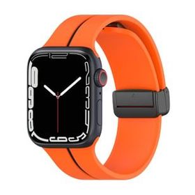 Microsonic Apple Watch Ultra 2 Ribbon Line Turuncu Siyah Kordon