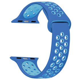 Microsonic Apple Watch Ultra için Rainbow Sport Kayış Mavi Turkuaz Kordon