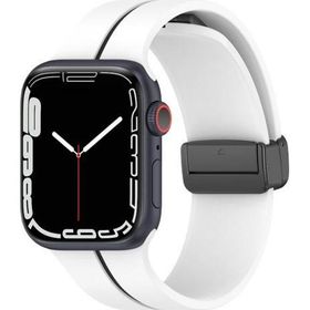 Microsonic Apple Watch Ultra Ribbon Line Beyaz Siyah Kordon