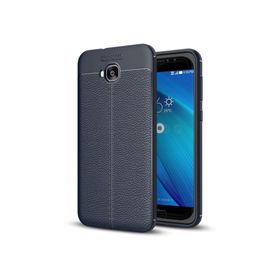 Microsonic Asus Zenfone 4 Selfie 5.5inç ZD553KL Deri Dokulu Silikon Lacivert Kılıf