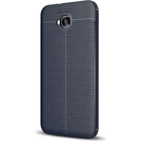 Microsonic Asus Zenfone 4 Selfie 5.5inç ZD553KL Deri Dokulu Silikon Lacivert Kılıf