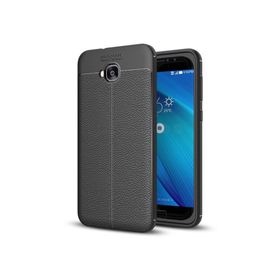 Microsonic Asus Zenfone 4 Selfie 5.5inç ZD553KL Deri Dokulu Silikon Siyah Kılıf