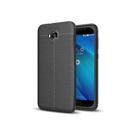 Microsonic Asus Zenfone 4 Selfie 5.5inç ZD553KL Deri Dokulu Silikon Siyah Kılıf