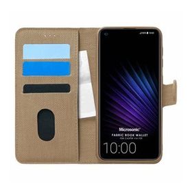 Microsonic Casper Via F20 Fabric Book Wallet Gold Cep Telefon Kılıfı