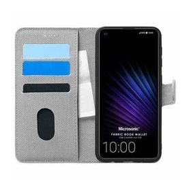 Microsonic Casper Via F20 Fabric Book Wallet Gri Cep Telefon Kılıfı