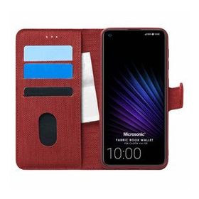 Microsonic Casper Via F20 Fabric Book Wallet Kırmızı Cep Telefon Kılıfı