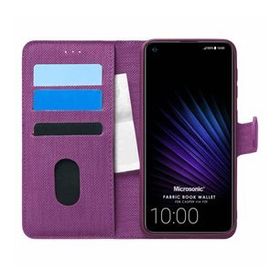 Microsonic Casper Via F20 Fabric Book Wallet Mor Cep Telefon Kılıfı