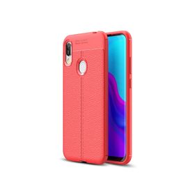 Microsonic CS110-KRZ Huawei Y6-2019 Deri Dokulu Silikon Kırmızı Kılıf