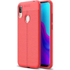 Microsonic CS110-KRZ Huawei Y6-2019 Deri Dokulu Silikon Kırmızı Kılıf