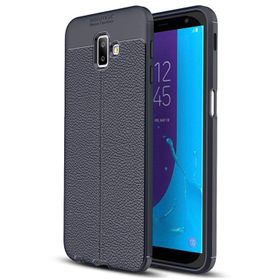Microsonic CS110-LTHR-SFT-GLX-J6P-LCV Samsung Galaxy J6 Plus Deri Dokulu Lacivert Silikon Kılıf