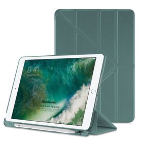 Microsonic CS150-360-ID-9.7-2018-KRZ Apple iPad 9.7 İnç 2018 A1893 360 Dönerli Stand Deri Kırmızı Kılıf