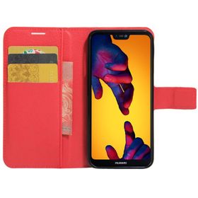 Microsonic CS150-WLT-HW-P20-LTE-KRZ Cüzdanlı Deri Huawei P20 Lite Kırmızı Kılıf