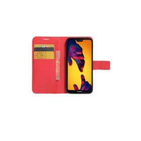 Microsonic CS150-WLT-HW-P20-LTE-KRZ Cüzdanlı Deri Huawei P20 Lite Kırmızı Kılıf