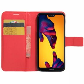 Microsonic CS150-WLT-HW-P20-LTE-KRZ Cüzdanlı Deri Huawei P20 Lite Kırmızı Kılıf