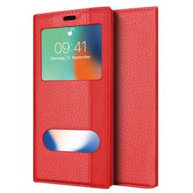 Microsonic CS250-2VGZ-IPXS-5.8-PMB Apple iPhone XS 5.8 İnç Dual View Gizli Mıknatıslı Pembe Kılıf