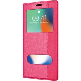 Microsonic CS250-2VGZ-IPXS-5.8-PMB Apple iPhone XS 5.8 İnç Dual View Gizli Mıknatıslı Pembe Kılıf