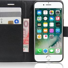 Microsonic Cüzdanlı Deri iPhone 7 Plus Siyah Kılıf