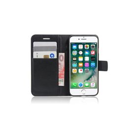 Microsonic Cüzdanlı Deri İphone 8 Plus Siyah Cep Telefonu Kılıfı