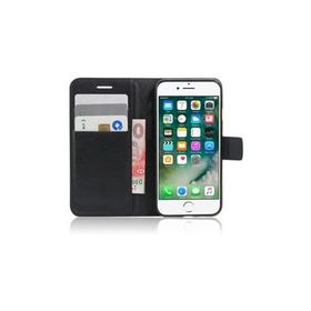 Microsonic Cüzdanlı Deri İphone 8 Plus Siyah Cep Telefonu Kılıfı