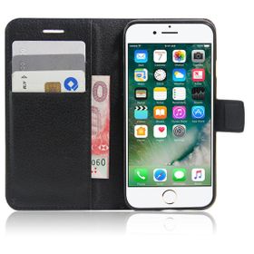 Microsonic Cüzdanlı Deri İphone 8 Plus Siyah Cep Telefonu Kılıfı