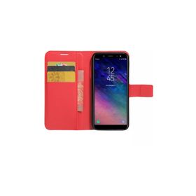 Microsonic Cüzdanlı Deri Samsung Galaxy A6 2018 Kırmızı Kılıf