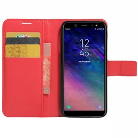 Microsonic Cüzdanlı Deri Samsung Galaxy A6 2018 Kırmızı Kılıf