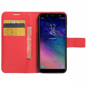 Microsonic Cüzdanlı Deri Samsung Galaxy A6 2018 Kırmızı Kılıf