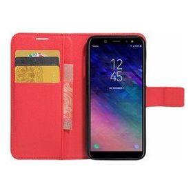 Microsonic Cüzdanlı Deri Samsung Galaxy A6 2018 Kırmızı Kılıf
