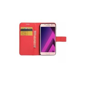 Microsonic Cüzdanlı Deri Samsung Galaxy A7 2017 Kırmızı Kılıf
